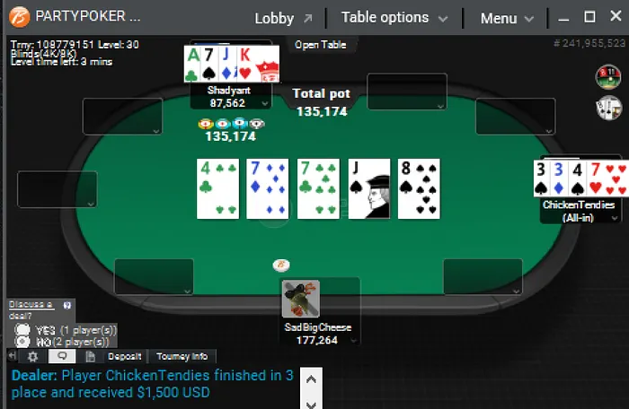 Event 12 final hand