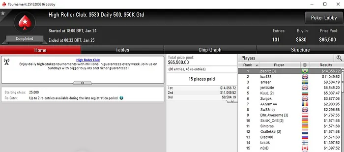 Lobby de poker do PokerStars