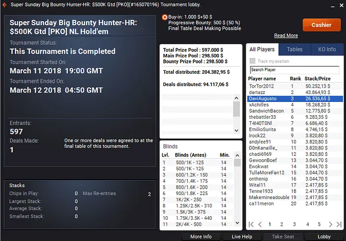 Rafael Moraes Crava Sunday Warm Up-HR do partypoker (,909) & Mais 103