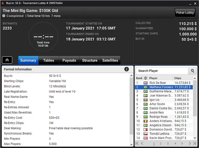 mini big game partypoker