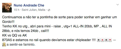 Manuel Lopes é 5/13 WPT Deepstacks Malta 101