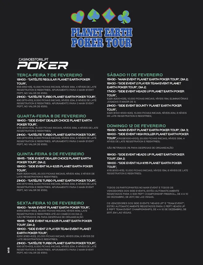 Main Event Planet Earth Poker Tour Arranca Hoje no Casino Estoril 101