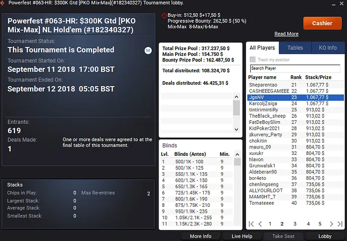 Rui "RuiNF" Ferreira com Prémios Superiores a ,000 & Mais 104