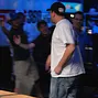 Mike Matusow high fives the crowd after doubling through Lisandro on first hand of heads-up