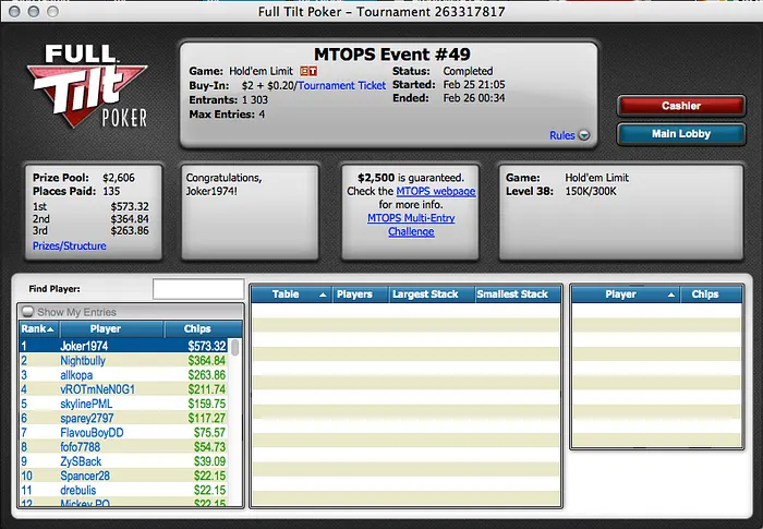 Micro Turbo Online Poker Series: Lusos em Branco, Brasileiro "dcnots" Vence #46 104