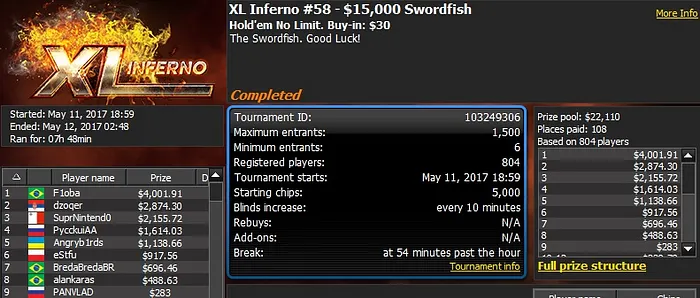 888poker XL Inferno Series Day 5: 'bananove' Wins 0K Quarterback 102