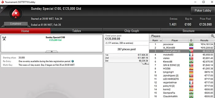 Lobby de poker da PokerStars