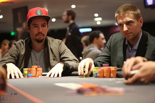 Juan Riera (left) and Tony Dunst do battle in the £1milllion guaranteed MILLION £2,700 Side Event.