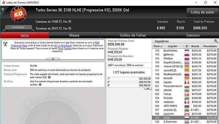 Miguel "inca7bar" Silva Segundo no Turbo Series #35 (,324) & Mais 102