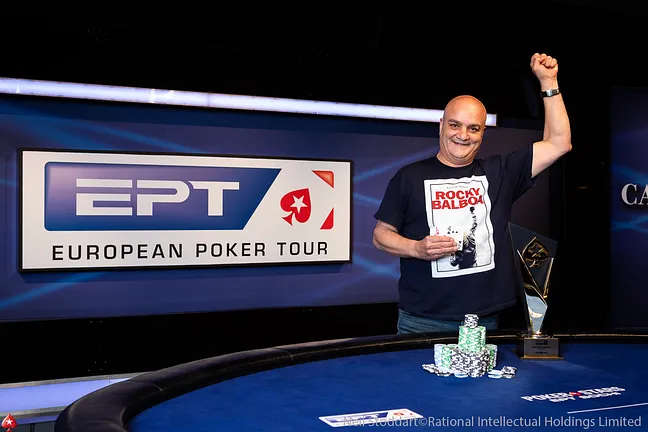 Uri Gilboa after winning the EPT Sochi Main Event