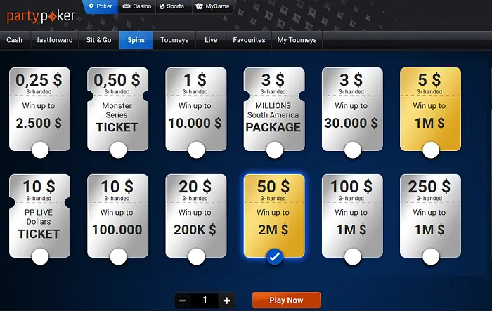 SPINS da partypoker