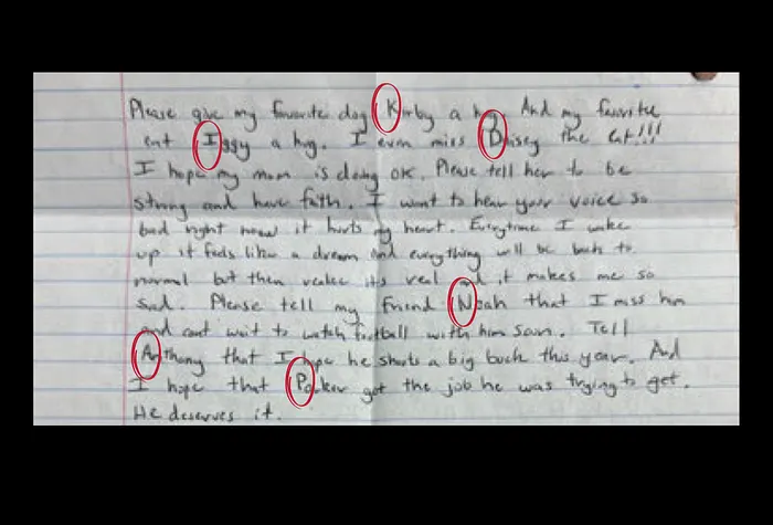 A letter believed to be written by George Janssen