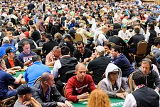 The packed Pavilion Room at the WSOP