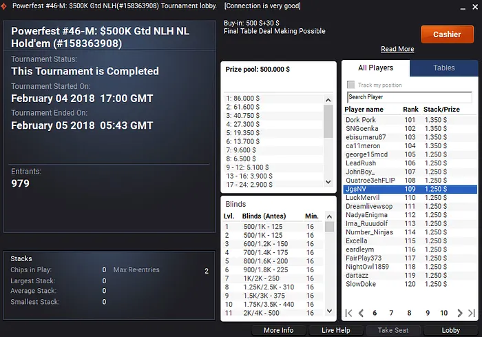 Rui "RuiNF" Ferreira Conquista Powerfest #49 High (,819) & Mais 104