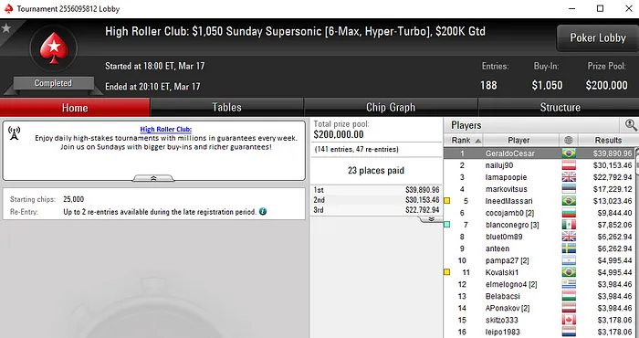 Lobby de poker do PokerStars