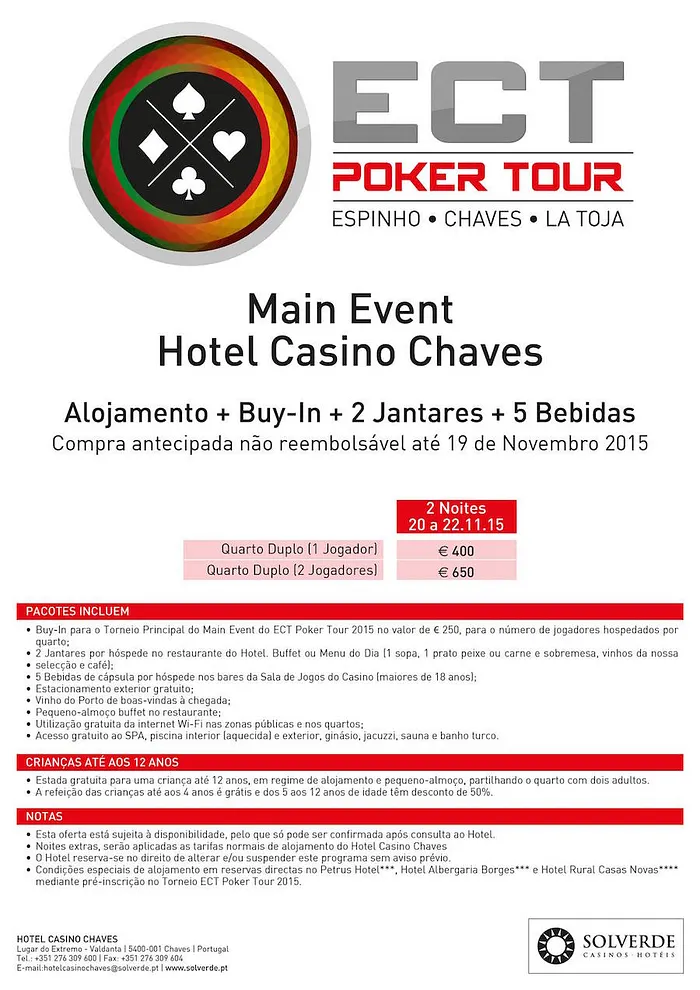 Satélites e Programa Main Event ECT Poker Tour no Hotel Casino Chaves 103