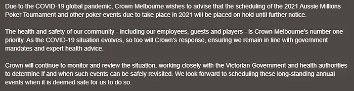 Crown Melbourne Statement