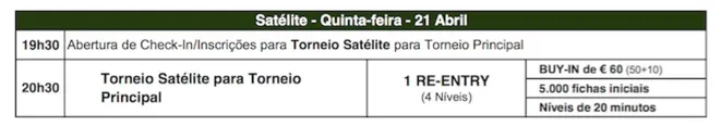Hoje às 20:30 Satélite Etapa #6 Solverde Poker Season em Vilamoura 101