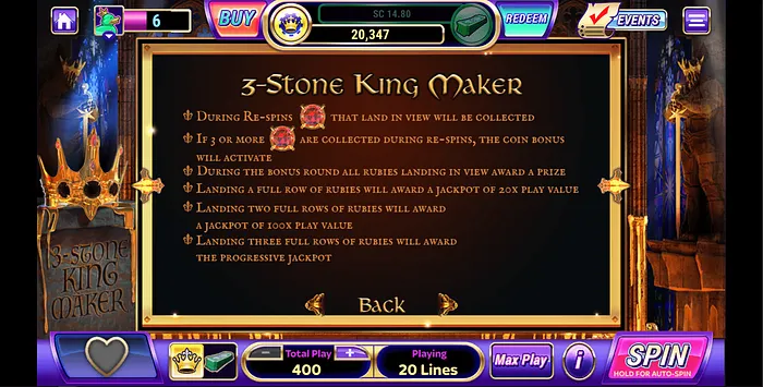 3 Stone King Maker Luckyland Slots