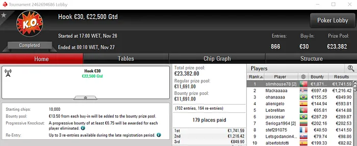 SérgioVeloso e slimhouse78 com Super Monday na PokerStars.FRESPT 102