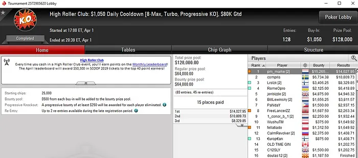 Lobby de poker da PokerStars