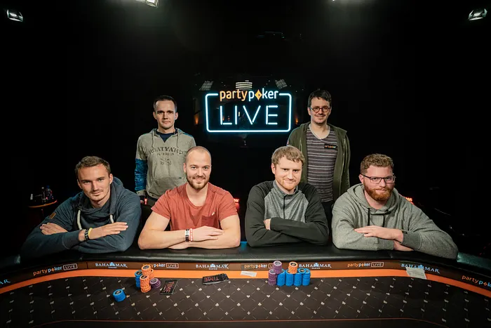 Mikita Badziakouski, Isaac Haxton, Steffen Sontheimer, Sean Winter, David Peters, and Nick Petrangelo made the final table of the $250,000 Super High Roller Championships