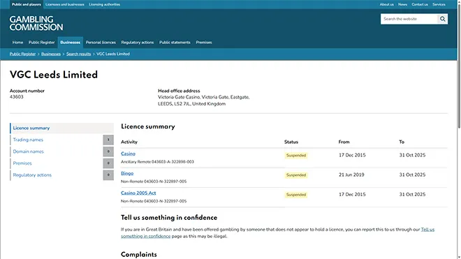 Victoria Gate Casino License Suspended