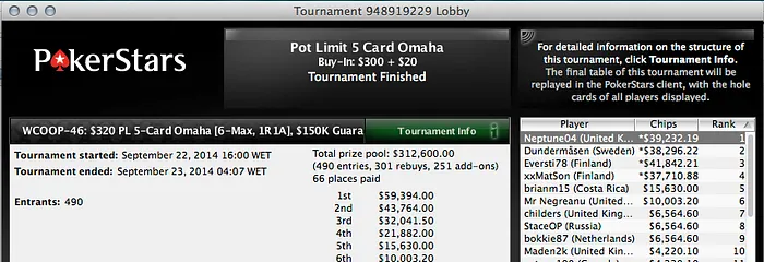 Thiago Crema e João Simão Ganham 9,751 no Evento #45 do WCOOP 102