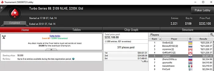 Lobby de poker da PokerStars