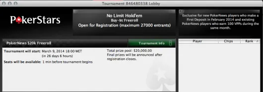 Jogue um Freeroll de ,000 Exclusivo PokerNews no PokerStars! 101