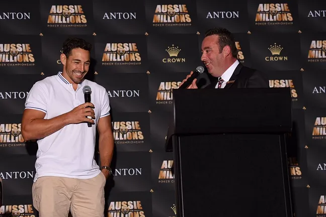 NRL Star Billy Slater and Aussie Millions Tournament Director Joel Williams