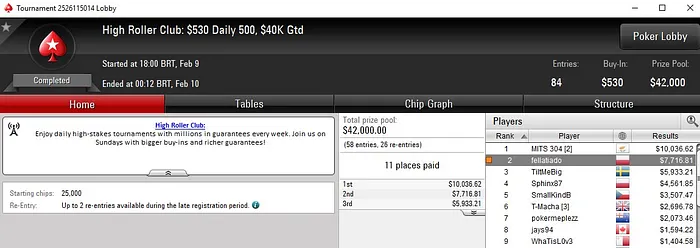 Lobby de poker da PokerStars