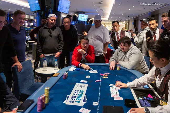 Ryan Hong (red jacket) bubbles 2019 The Star Sydney Champs$1,100 6-Max