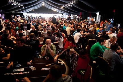 The tournament floor at the Full Tilt Poker Galway Festival during earlier action. Photo courtesy of the FTP Blog.