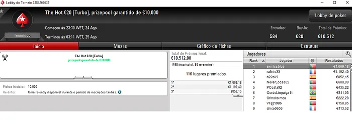 ZORROPT Conquista Night on Stars €100 com Acordo com Fellini33 & Mais 104