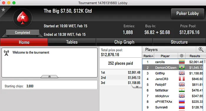 #LEXUS#88888, IbAAr1 e Lg#born2win Forraram no PokerStars & Mais 109