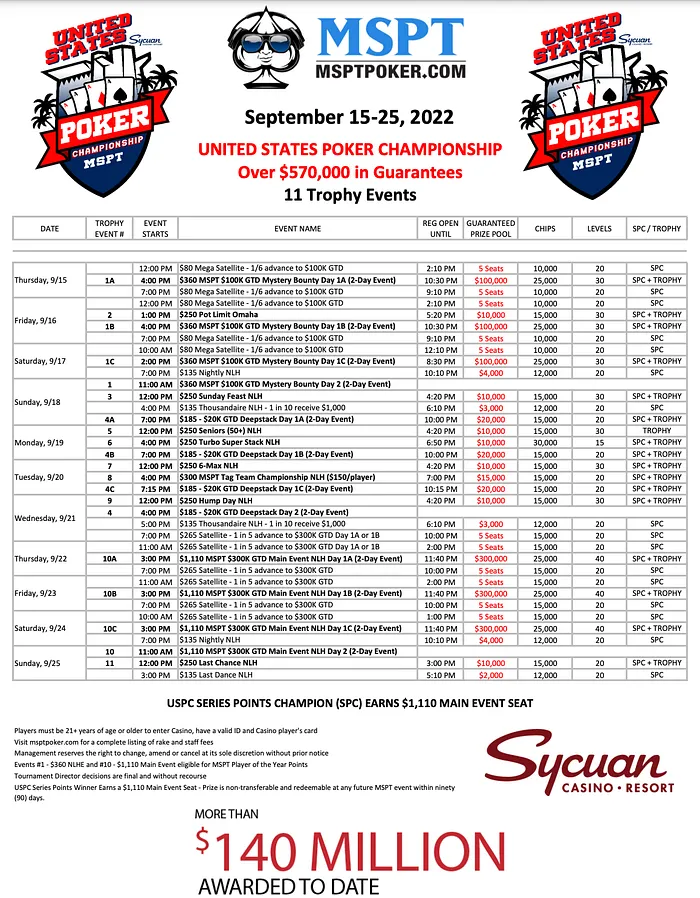 MSPT Schedule