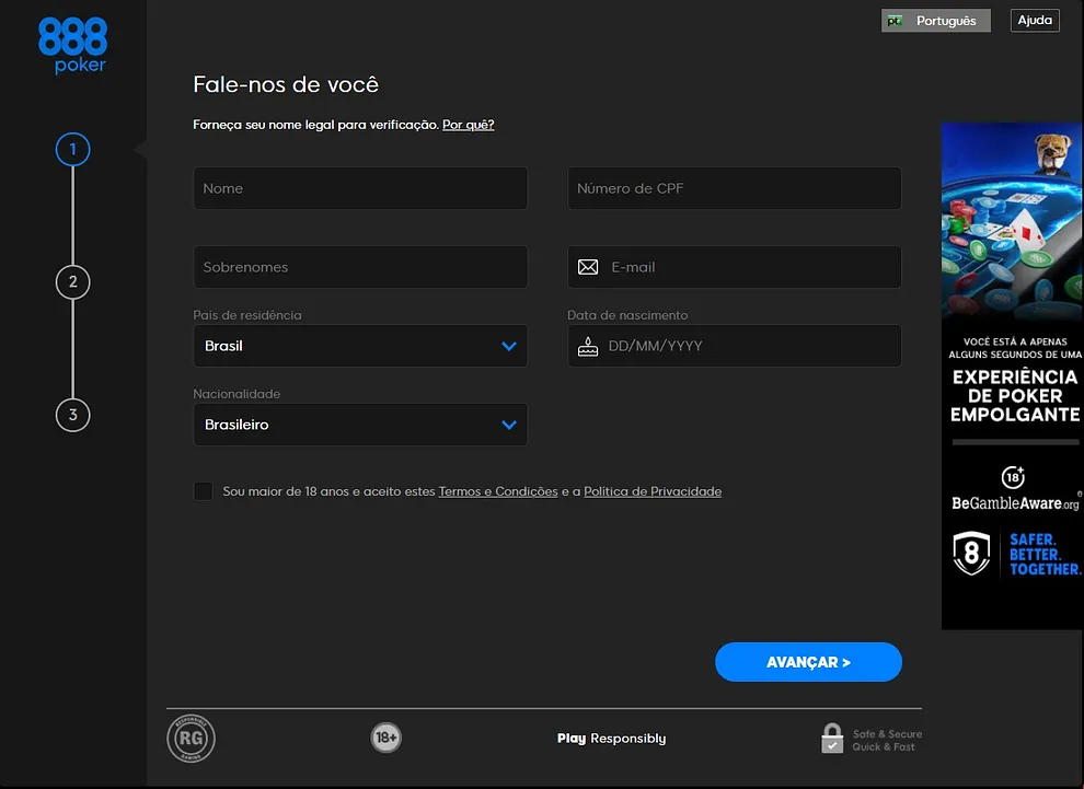 cadastro 888poker