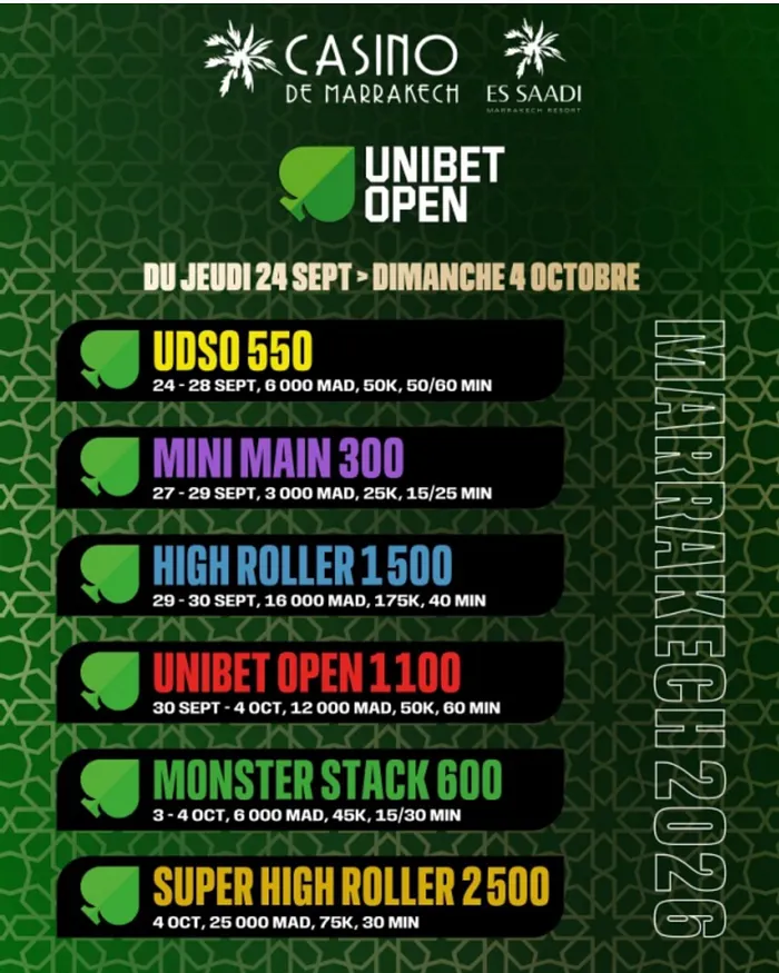 Unibet poker open marrakech