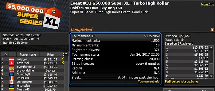 888poker 2017 Super XL Series Day 6: Jonathan 'chut_up' Van Fleet Wins High Roller for... 101