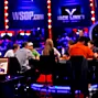 Main Event bracelet and ESPN feature table on Day 5.