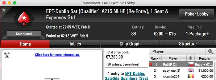 Rui "RuiNF" Ferreira Ganha 2 Entradas para o EPT Dublin 102