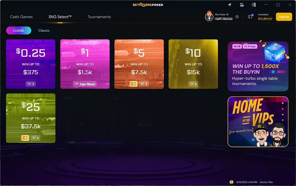 BetRivers Poker Sit&Gos