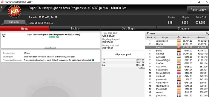 Lobby de poker da PokerStars