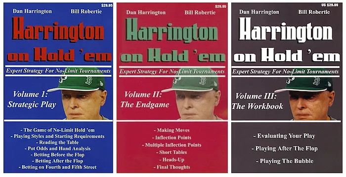 The three "Harrington on Hold'em" volumes (Two Plus Two Publishing, 2004-2006)