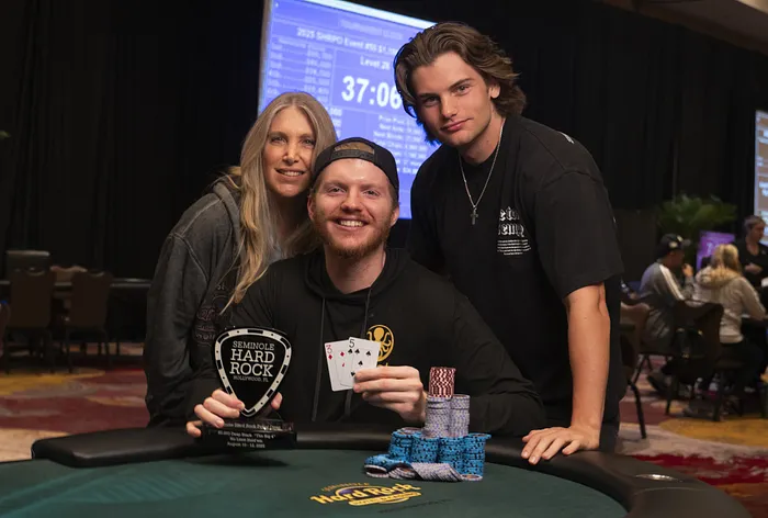 Landon Tice poses with his mom and brother