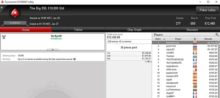 Lobby de poker da PokerStars