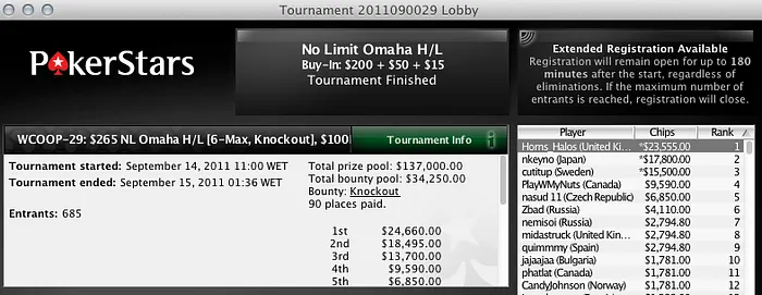 WCOOP 2011 - Dr.Machine ITM no #28 e Mais Braceletes Entregues 104