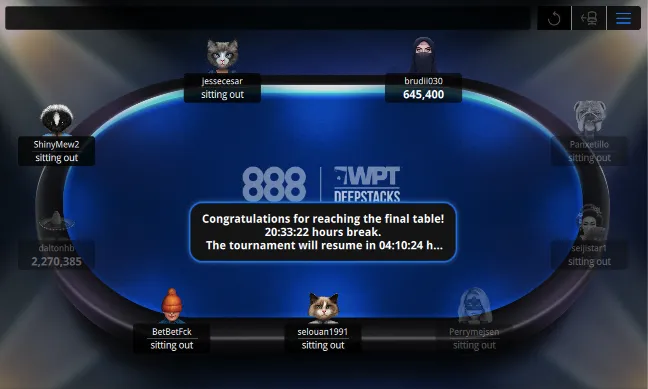 888poker WPTDS Final Table