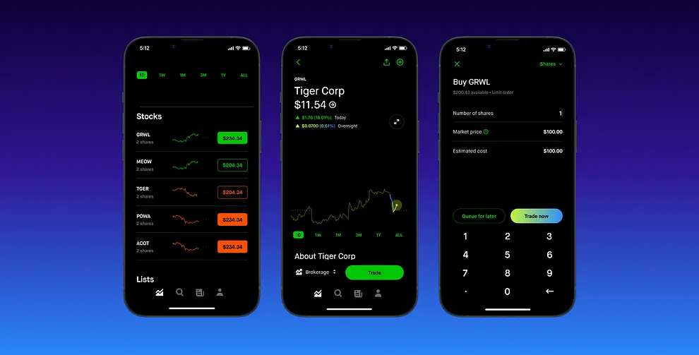 Screenshot from Robinhood app